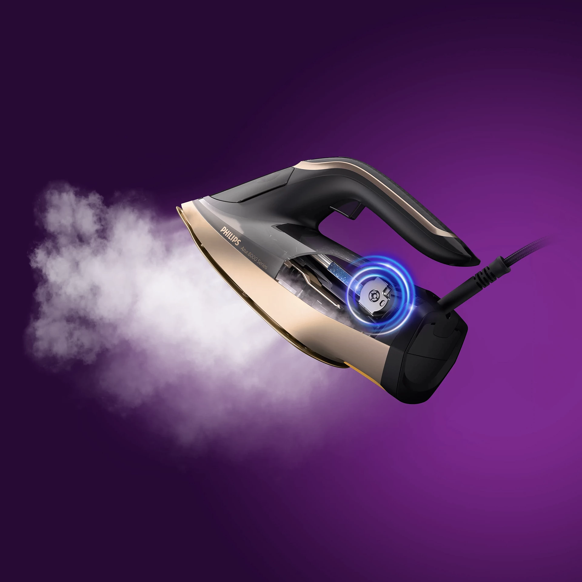 PHILIPS AZUR 8000 SERIES STEAM IRON 3000W BLACK-ROSE GOLD DST804186 thumbnail 9