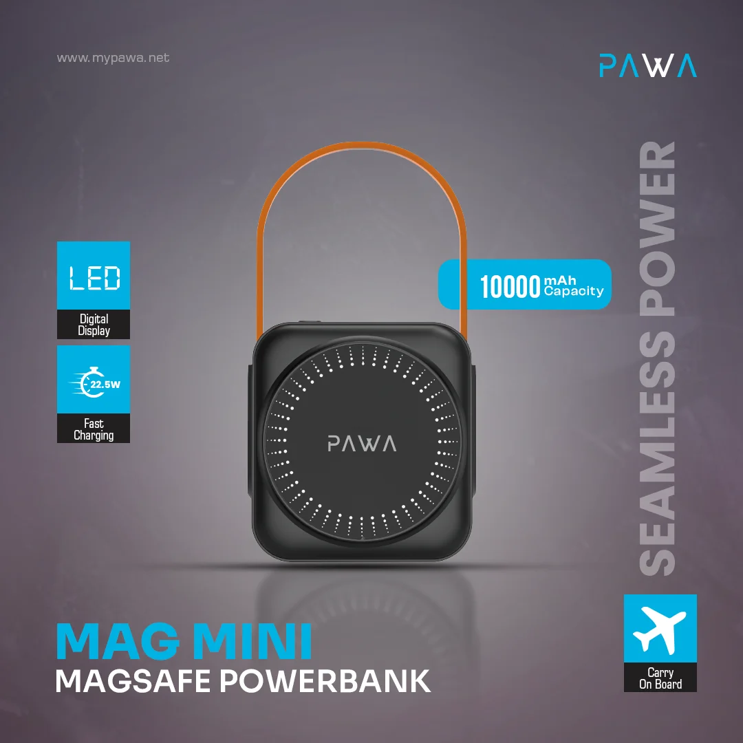 PAWA MAG MINI 10000MAH MAGSAFE POWERBANK BLACK PW-PB10220M-BK thumbnail 5