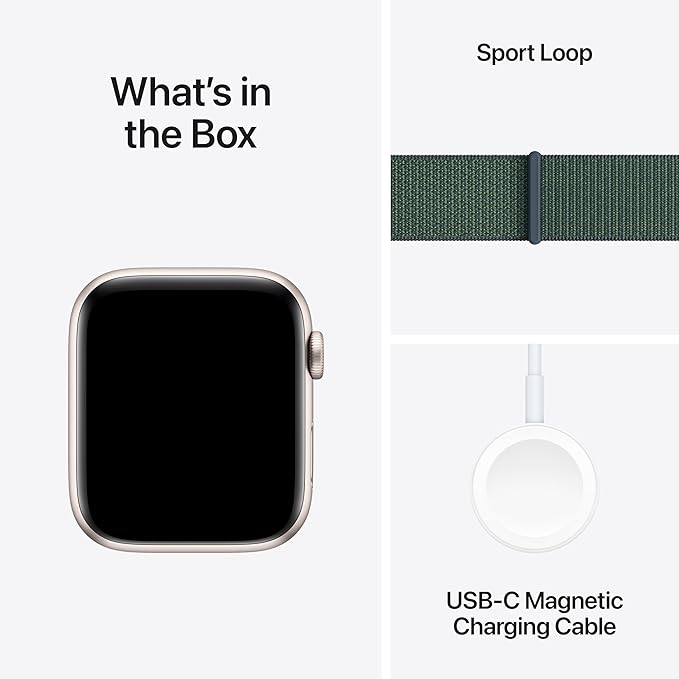 APPLE WATCH SE (2ND GENERATION) 44MM GPS STARLIGHT ALUMINIUM WITH LAKE GREEN SPORT LOOP MXEW3 thumbnail 4