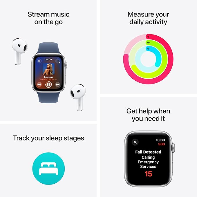 APPLE WATCH SE (2ND GENERATION) 44MM GPS STARLIGHT ALUMINIUM WITH LAKE GREEN SPORT LOOP MXEW3 thumbnail 3