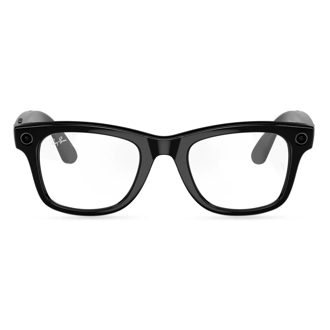 RAYBAN META WAYFARER SUNGLASSES F SHINY BLACK L CLEAR RW4008