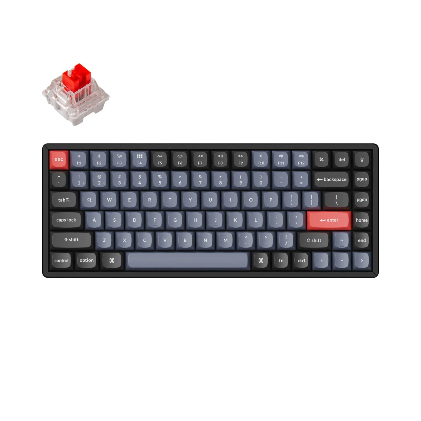KEYCHRON K2 PRO 84 KEYS KEYCHRON K PRO MECHANICAL KEYBOARD  WHITE BACKLIGHT RED SWITCHES K2P-G1