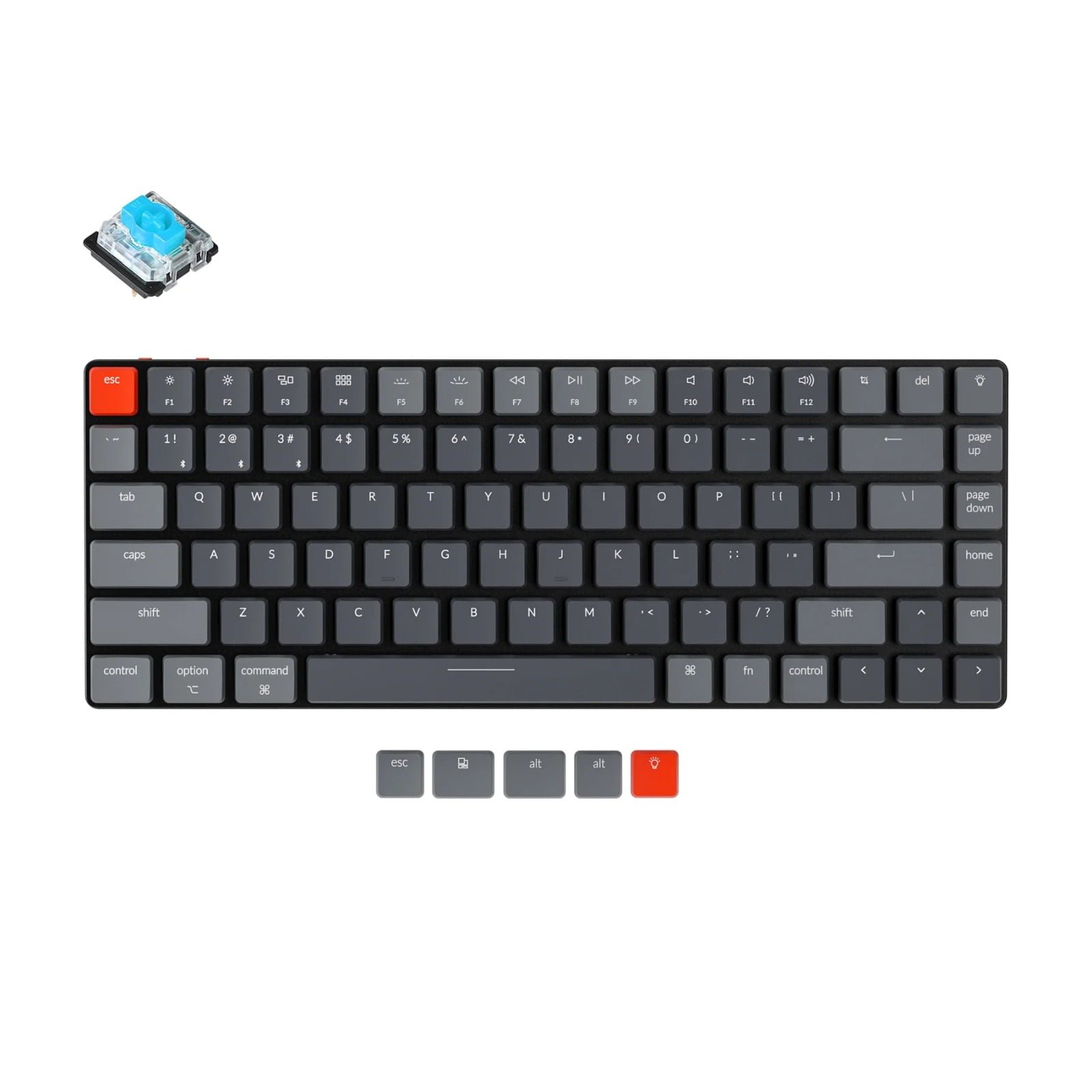 KEYCHRON WIRELESS MECHANICAL KEYBOARD K3 OPTICAL RGB BACKLIGHT BLUE SWITCH K3E2