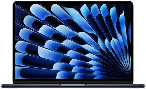 APPLE MACBOOK AIR 15 INCH M2 CHIP 10 CORE GPU 8 CORE CPU 256GB MIDNIGHT MQKW3 ARABIC
