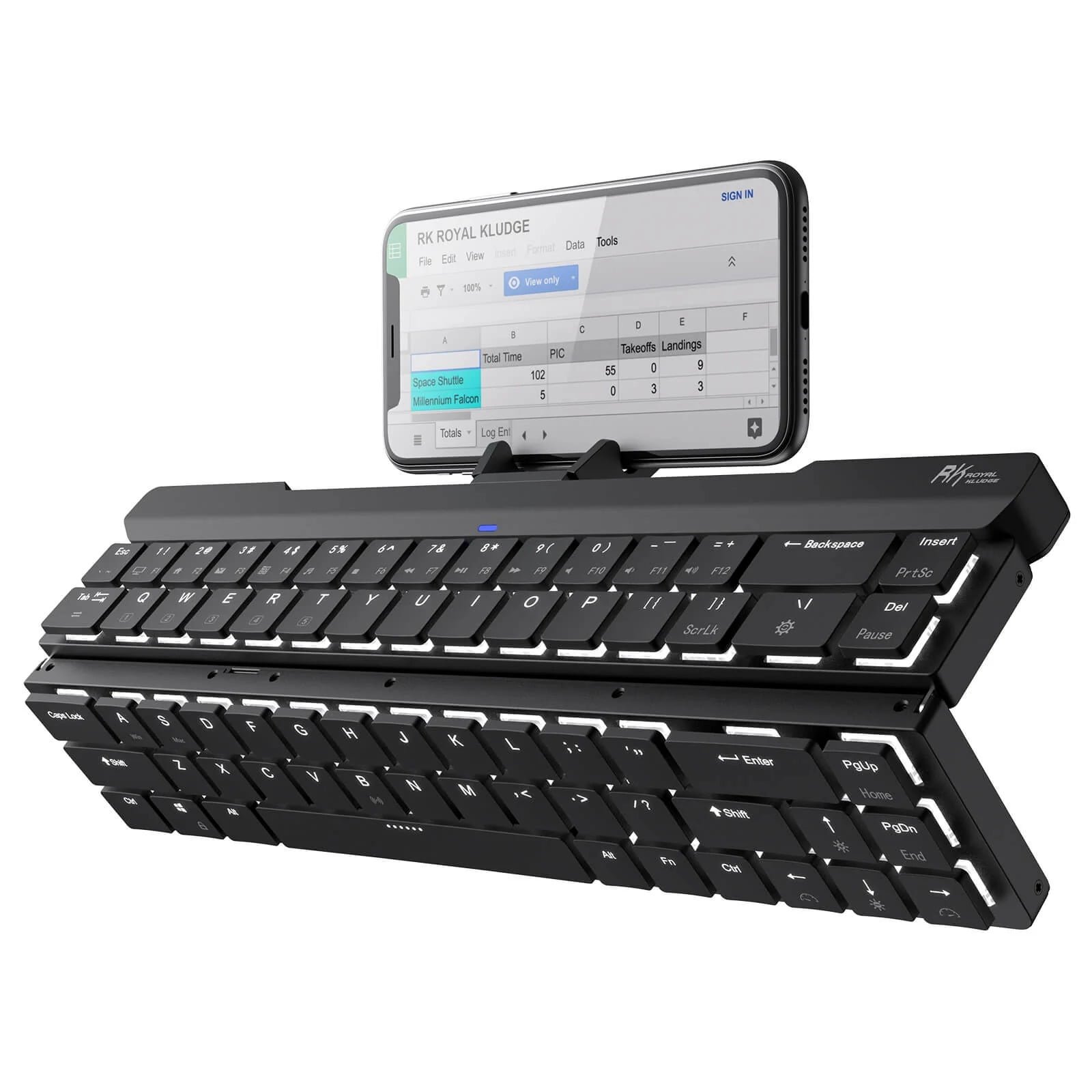 ROYAL KLUDGE GAMING KEYBOARD DUAL MODE SINGLE LIGHT NON HOT PLUG BLUE SWITCH BLACK RK925