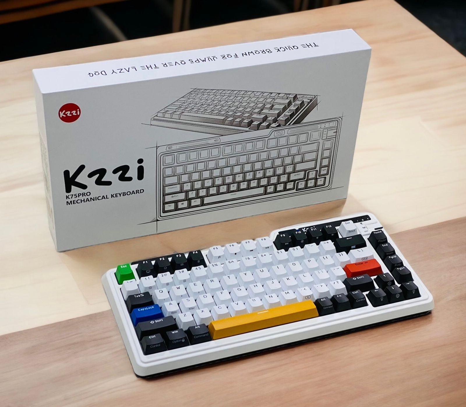 KZZI MOMENT LINEAR SWITCH KEYBOARD RGB TRI-MODES HOT-SWAP ARCADES GAMES K75 PRO