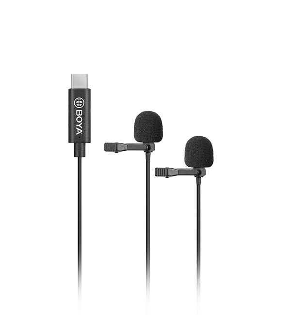 BOYA DIGITAL DUAL LAVALIER MICROPHONE WITH USB TO TYPE-C CONNECTOR BY-M3D