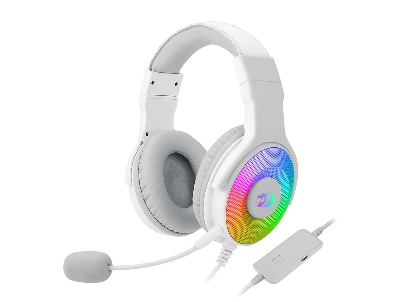 REDRAGON PANDORA WHITE VIRTUAL 7.1 RGB GAMING HEADSET W/ADAPTER H350WRGB