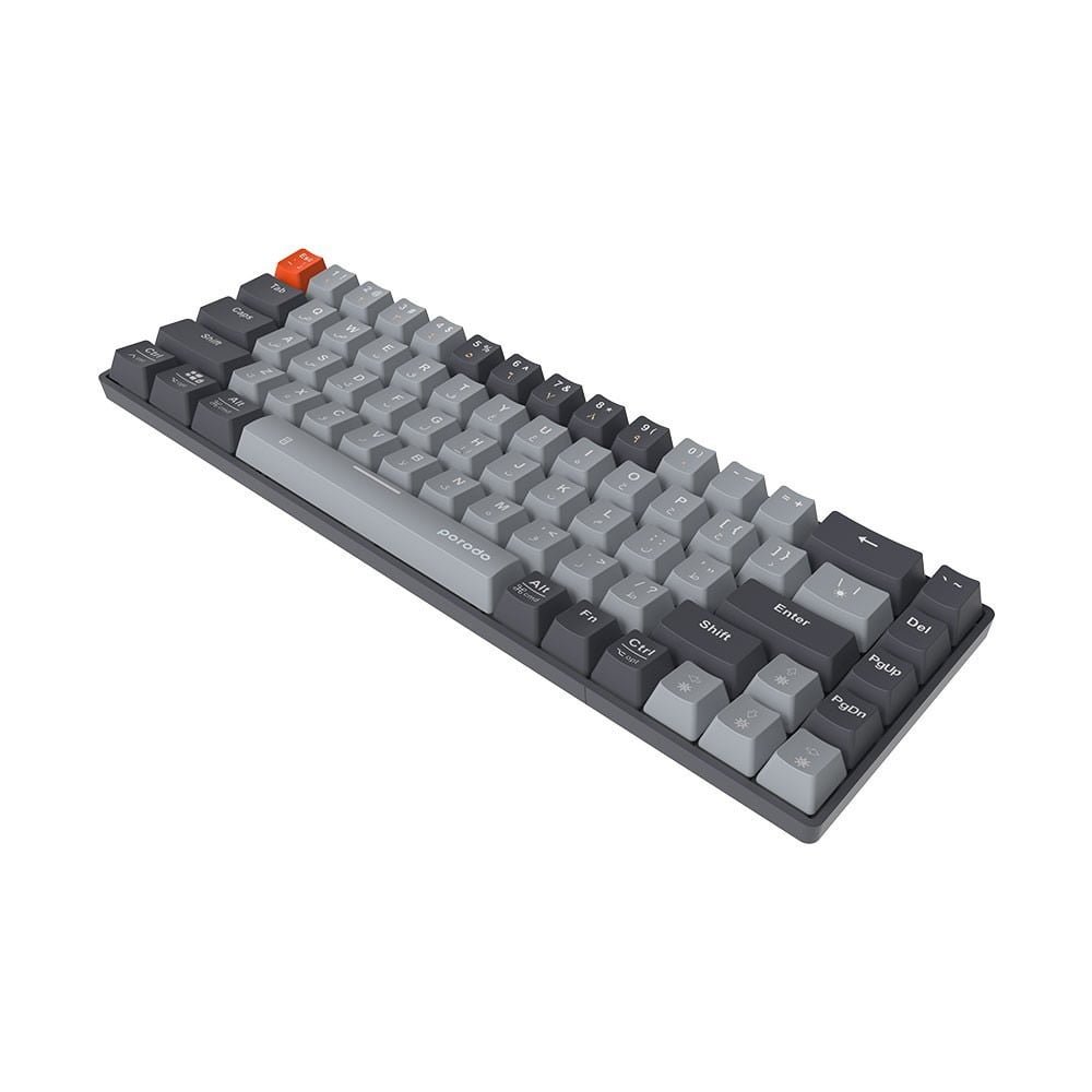 PORODO WIRELESS MECHANICAL GAMING KEYBOARD 68 KEYS ARABIC PD-MC0KB-GY