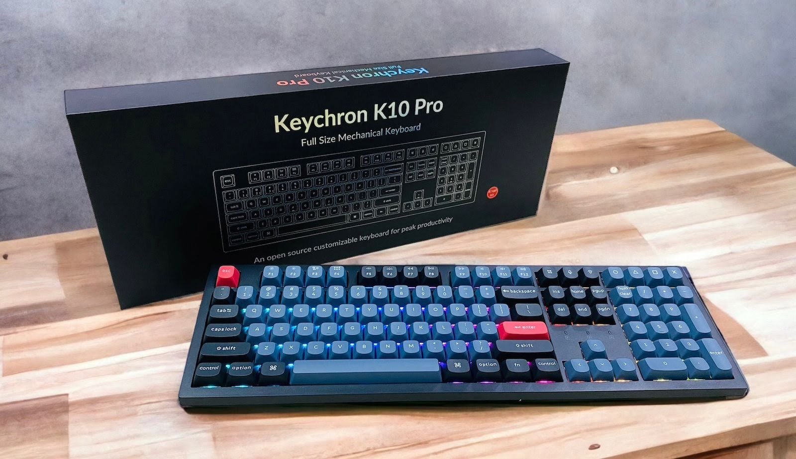 KEYCHRON K10 PRO WIRELESS MECHANICAL KEYBOARD SWAPPABLE RGB BACKLIGHT BLACK
