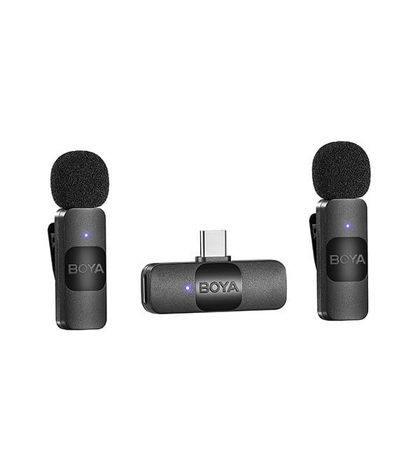 BOYA WIRELESS USB-C LAPEL MICROPHONE SYSTEM BLACK BY-V20
