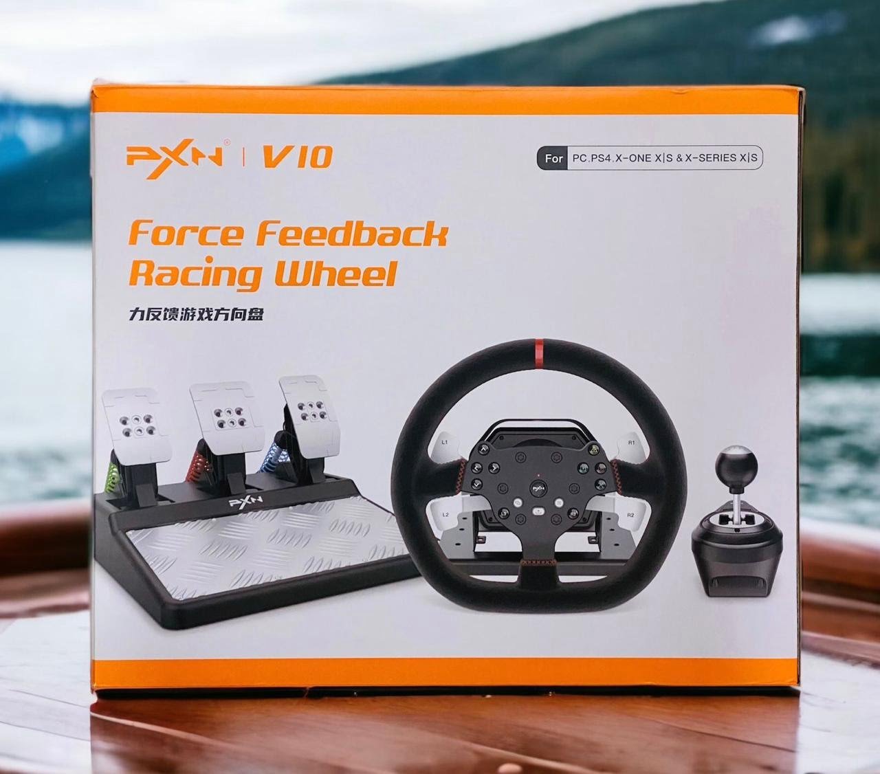 PXN FORCE FEEDBACK STEERING WHEEL PEDALS & SHIFTER FOR PC/PS3/PS4/XBOX ONE PXN-V10 thumbnail 2