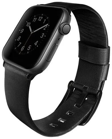 UNIQ MONDAIN FOR APPLE WATCH SERIES 4 GENIUNE LEATHER 44MM MIDNIGHT BLACK