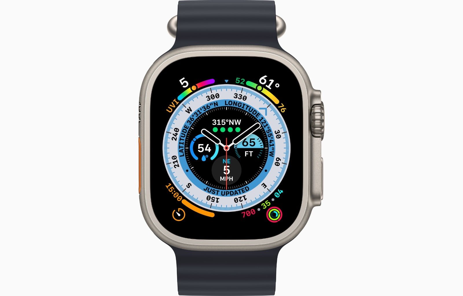 APPLE WATCH ULTRA 49MM TITANIUM CASE WITH MIDNIGHT OCEAN BAND thumbnail 3