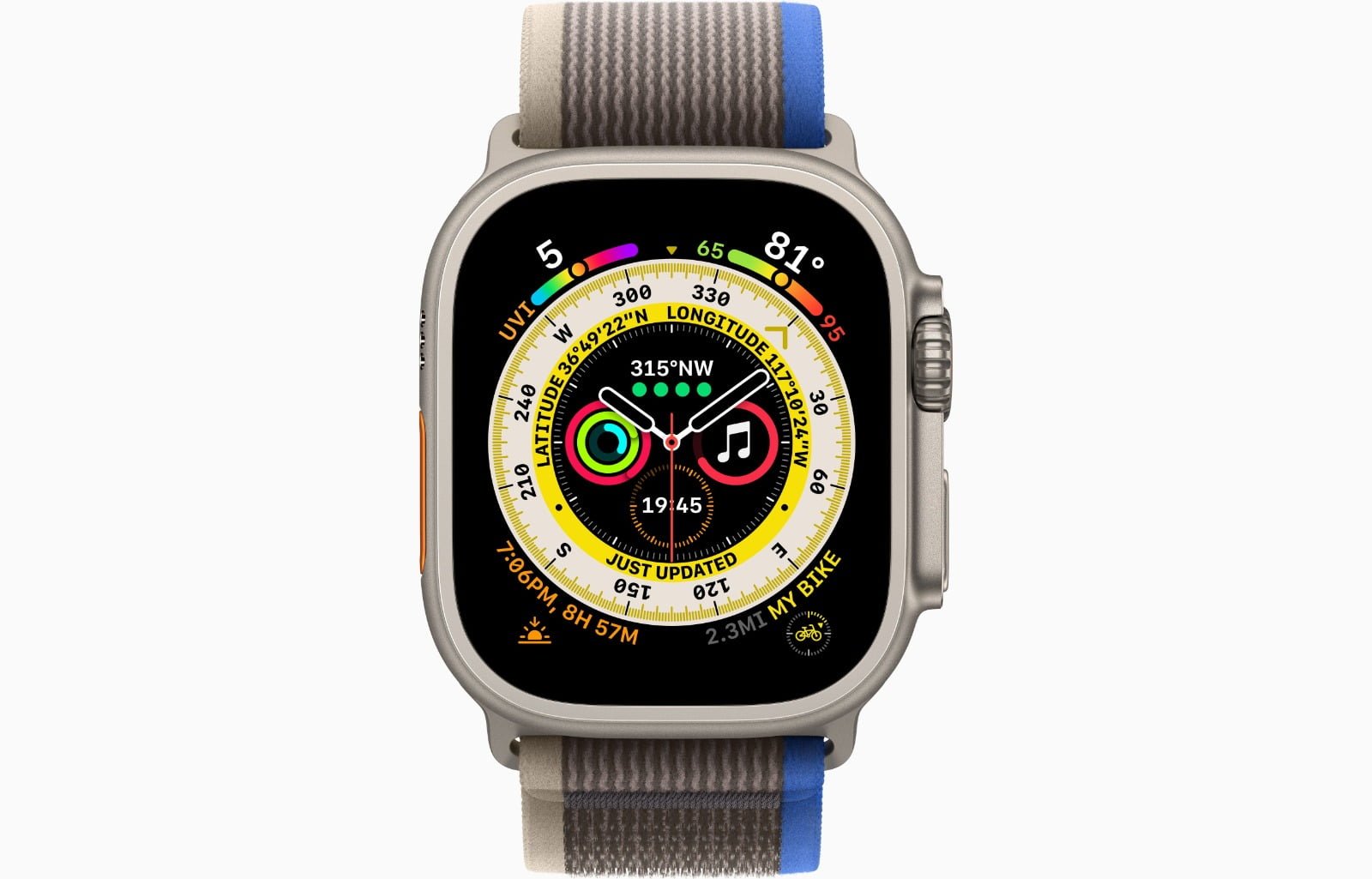 APPLE WATCH ULTRA 49MM TITANIUM CASE BLUE/GREY TRAIL LOOP thumbnail 3
