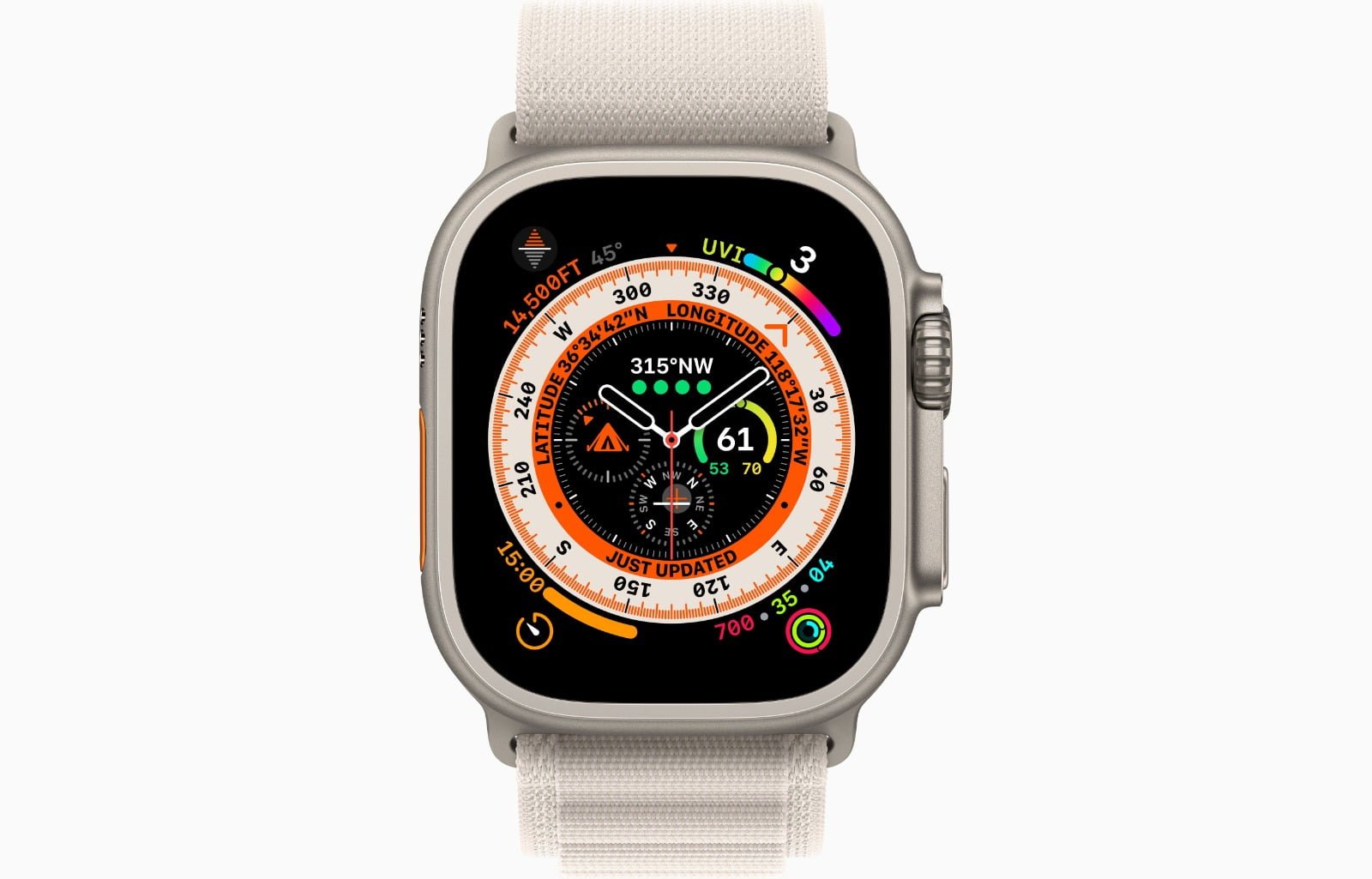 APPLE WATCH ULTRA 49MM TITANIUM CASE WITH STARLIGHT ALPINE LOOP thumbnail 2