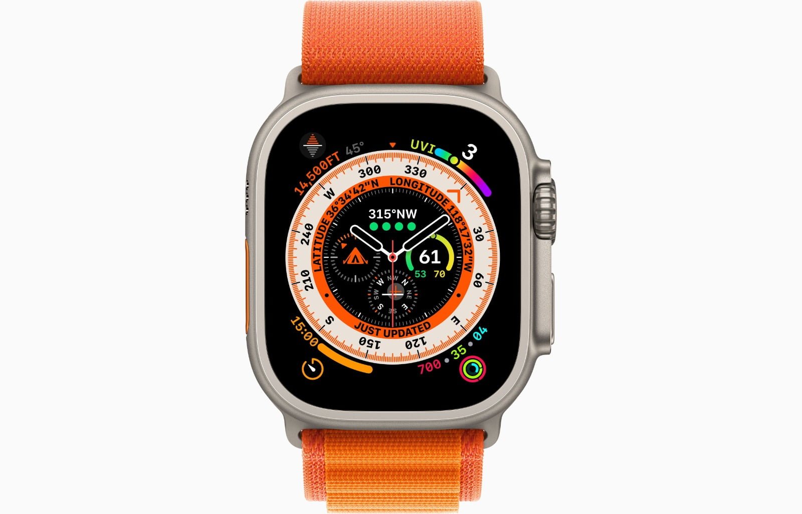 APPLE WATCH ULTRA GPS+CELLULAR 49MM TITANIUM CASE WITH ORANGE ALPINE LOOP thumbnail 2
