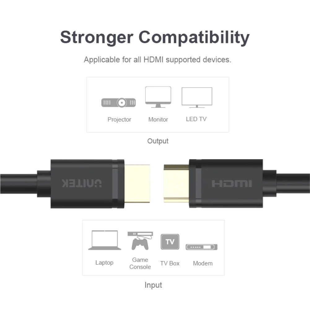 UNITEK HDMI MALE TO HDMI MALE CABLE (4K30HZ) 2M/3M/5M/10M thumbnail 3
