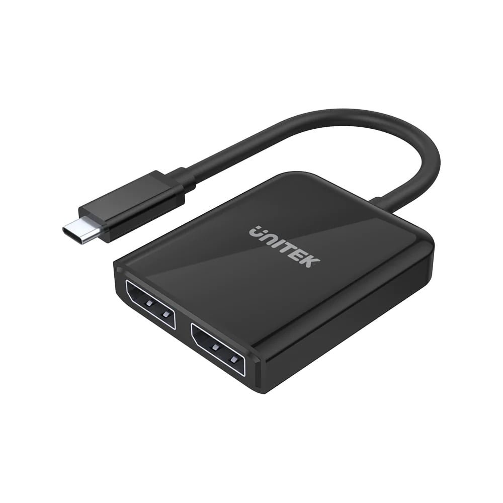 UNITEK TYPE-C TO DUAL DP ADAPTER (4K 60HZ) BLACK V1407A