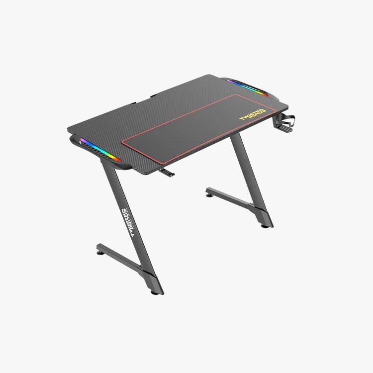 TWISTED MINDS Z SHAPED GAMING DESK CARBON FIBER TEXTURE RGB TM-Z-1060-RGB thumbnail 4