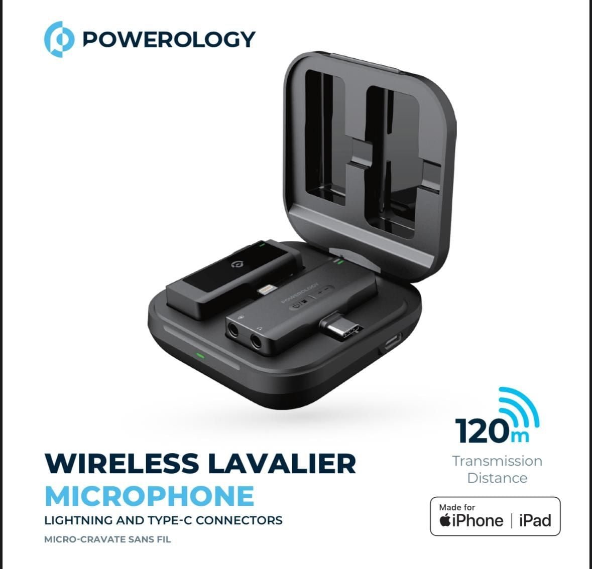 POWEROLOGY LAVALIER WIRELESS MICROPHONE BLACK