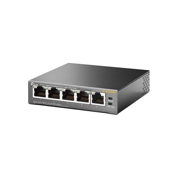 TP-LINK 5 PORT GIGABIT DESKTOP SWITCH WITH 4 PORT POE TL-SG1005P