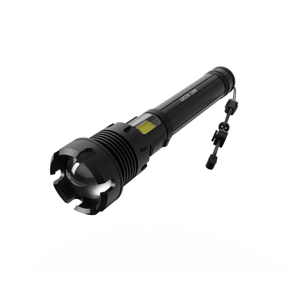 GREEN LION 2 IN 1 RECHARGEABLE TORCH 18W LED 1500LM 4000MAH BLACK GN2IN1RTORCH