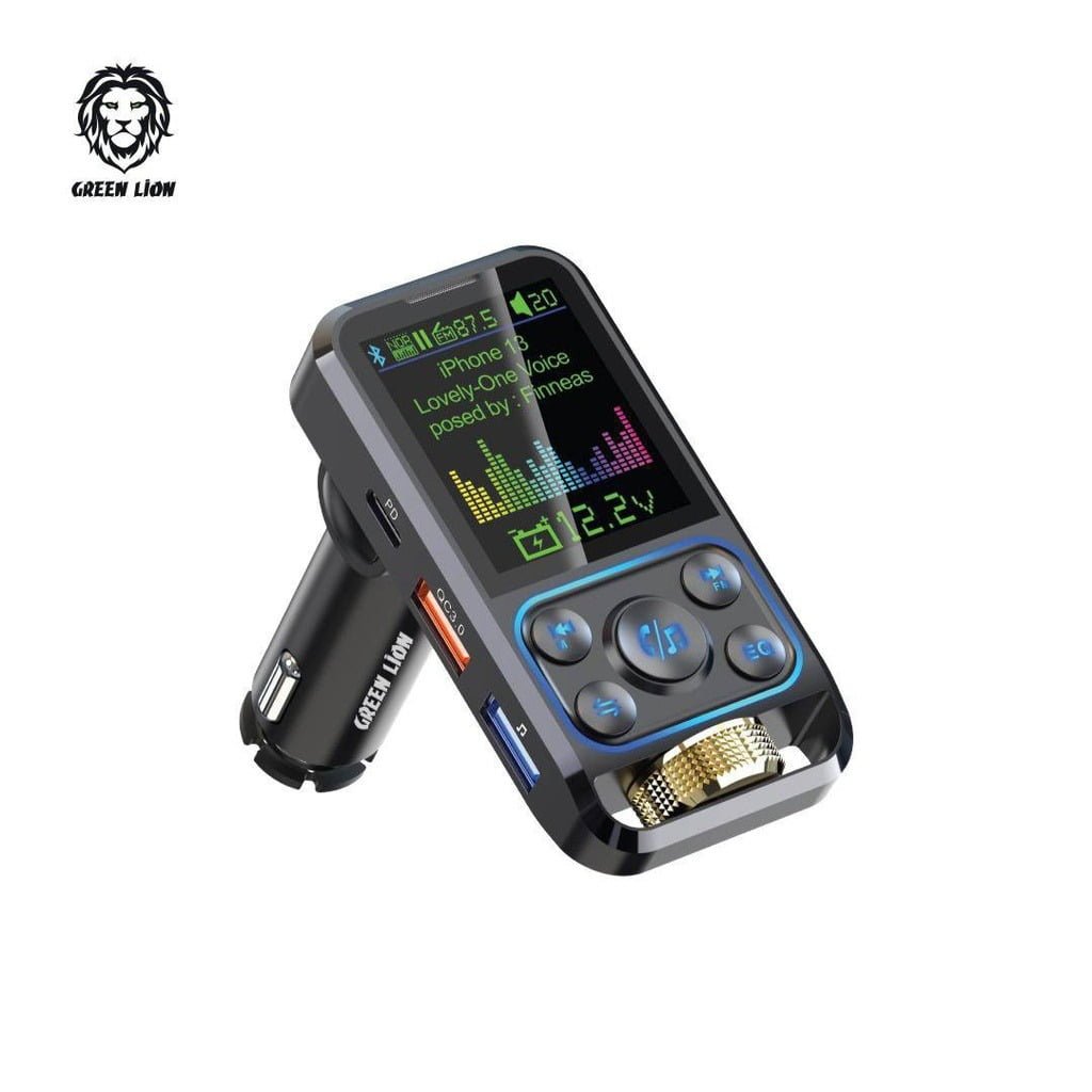 GREEN LION BLUETOOTH HANDS- FREE FM CAR CHARGER BLACK GNBTHDSFMCCBK