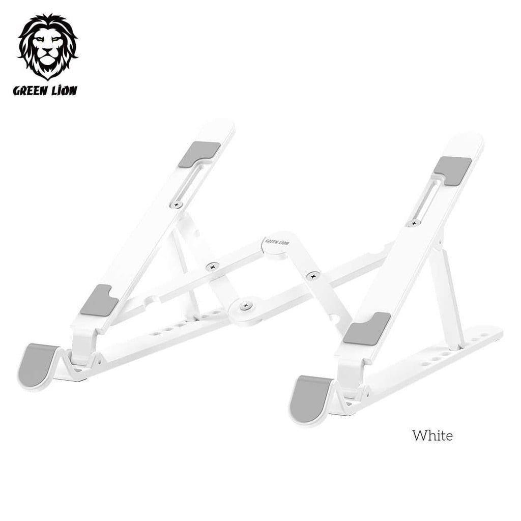 GREEN LION FOLDING LAPTOP STAND 7 LEVEL ADJUSTMENTS WHITE GNFLPTPSTNDWH