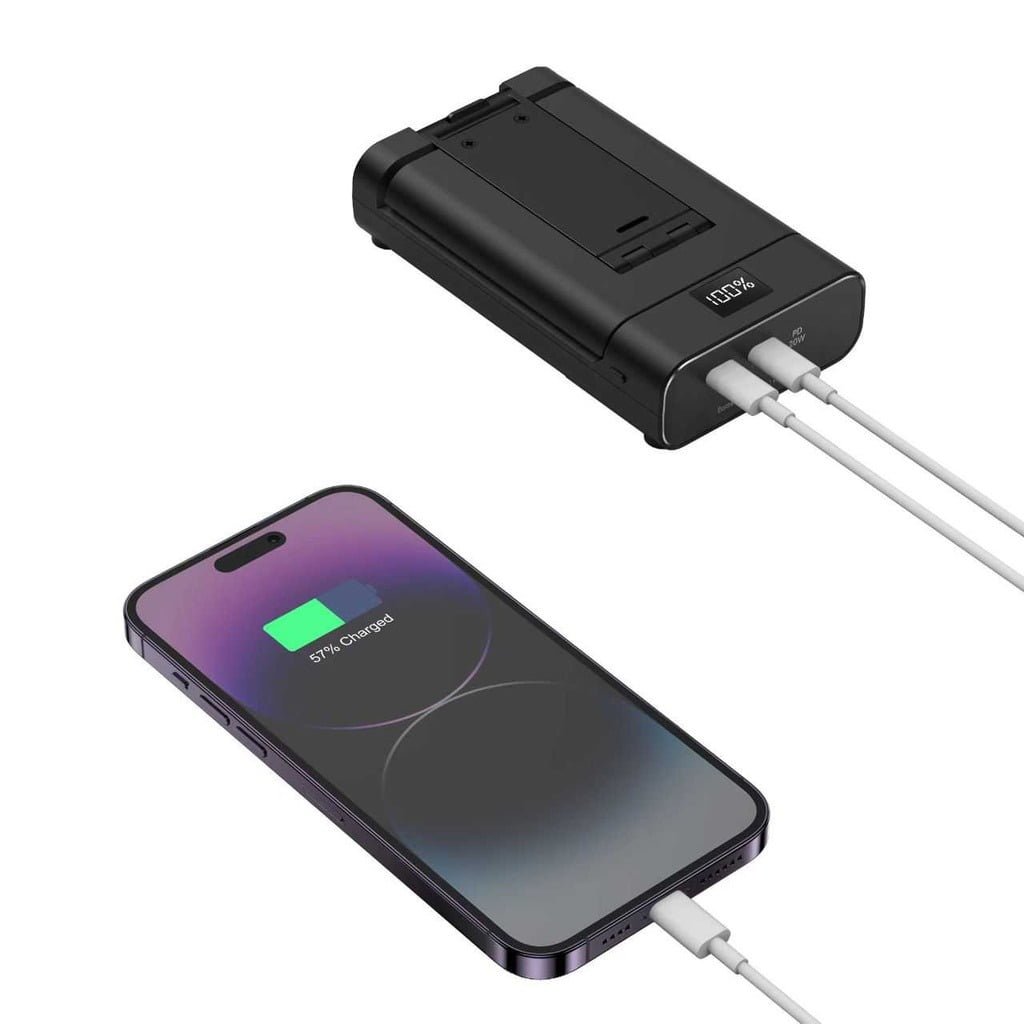 GREEN LION POWER BANK 10000MAH & FOLDABLE MOBILE STAND BLACK GNFLDPBSTBK