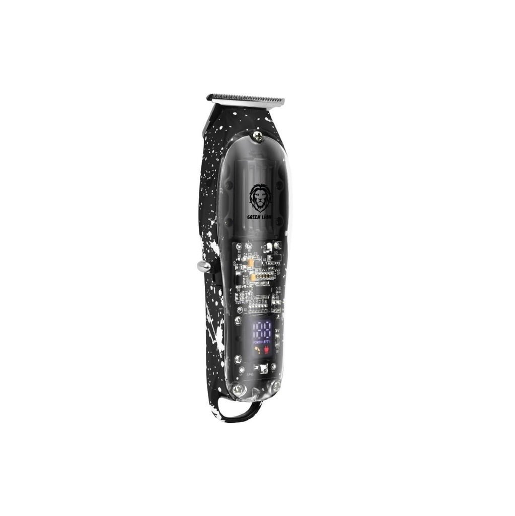 GREEN LION TRANSPARENT PRO HAIR TRIMMER 6000RPM 1400MAH BLACK GNTPROTMRBK
