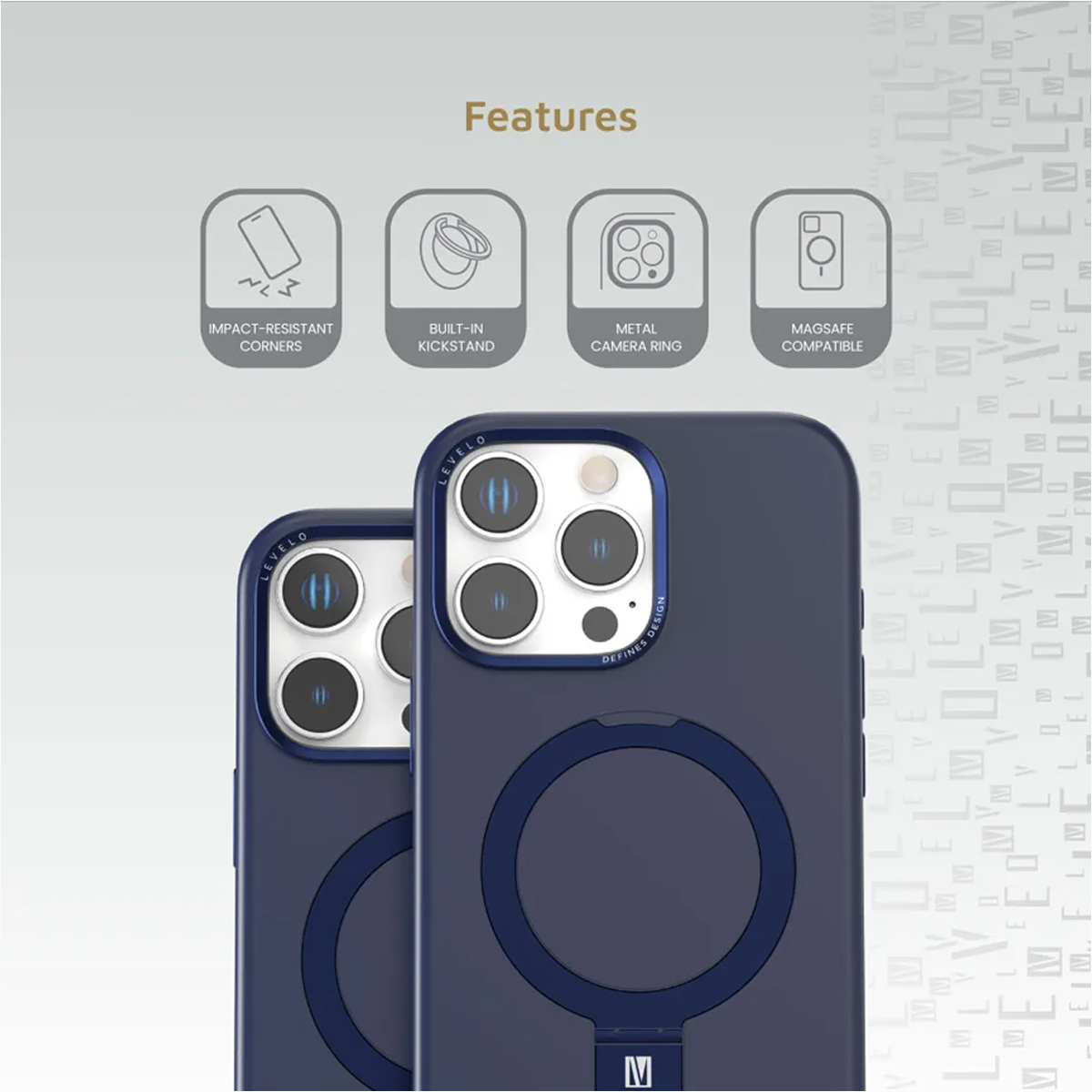 LEVELO IPHONE 16 PRO MAX IRIS PRO MAGSAFE LIQUID SILICONE CASE BLUE LVLIPSC16PMBL thumbnail 4