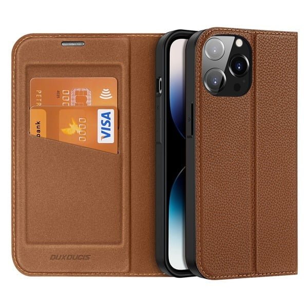 DUXDUCIS IPHONE 14 PRO MAX SKIN X2 CASE BROWN SKIN-X0244