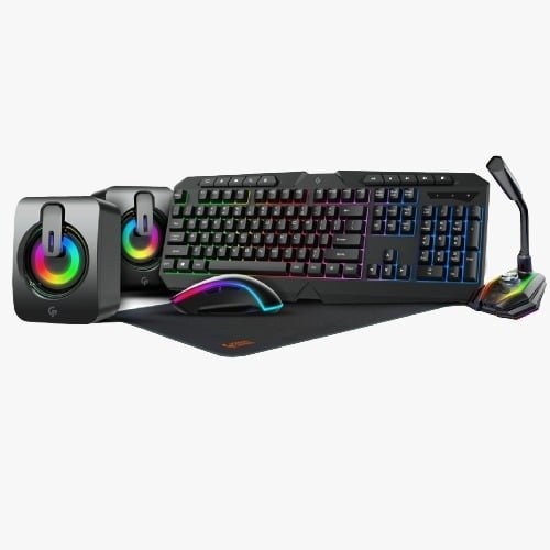PORODO GAMING 5 IN 1 ULTIMATE GAMING KIT KEYBOARD SPEAKER MOUSE MICROPHONE PDX215