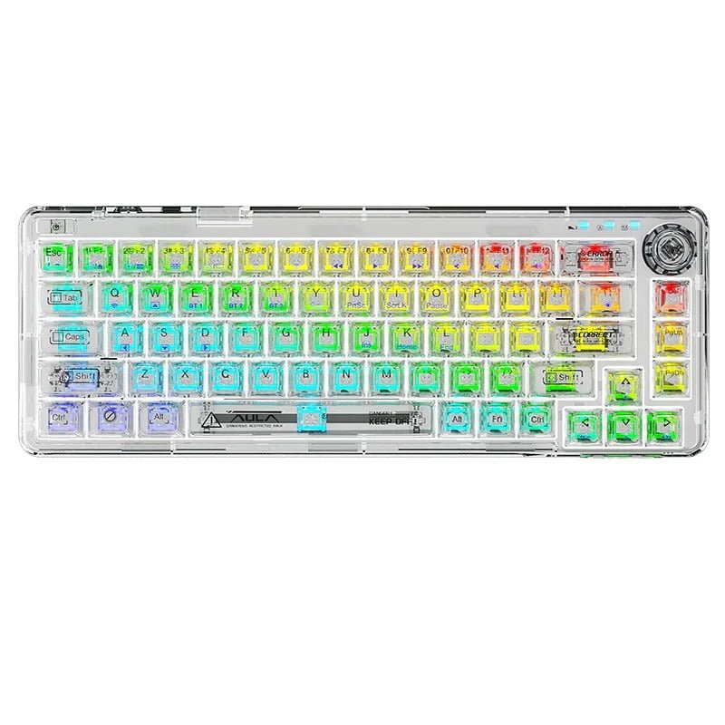 AULA WIND 3 IN 1 HOT SWAPPABLE TRANSPARENT MECHANICAL KEYBOARD F68