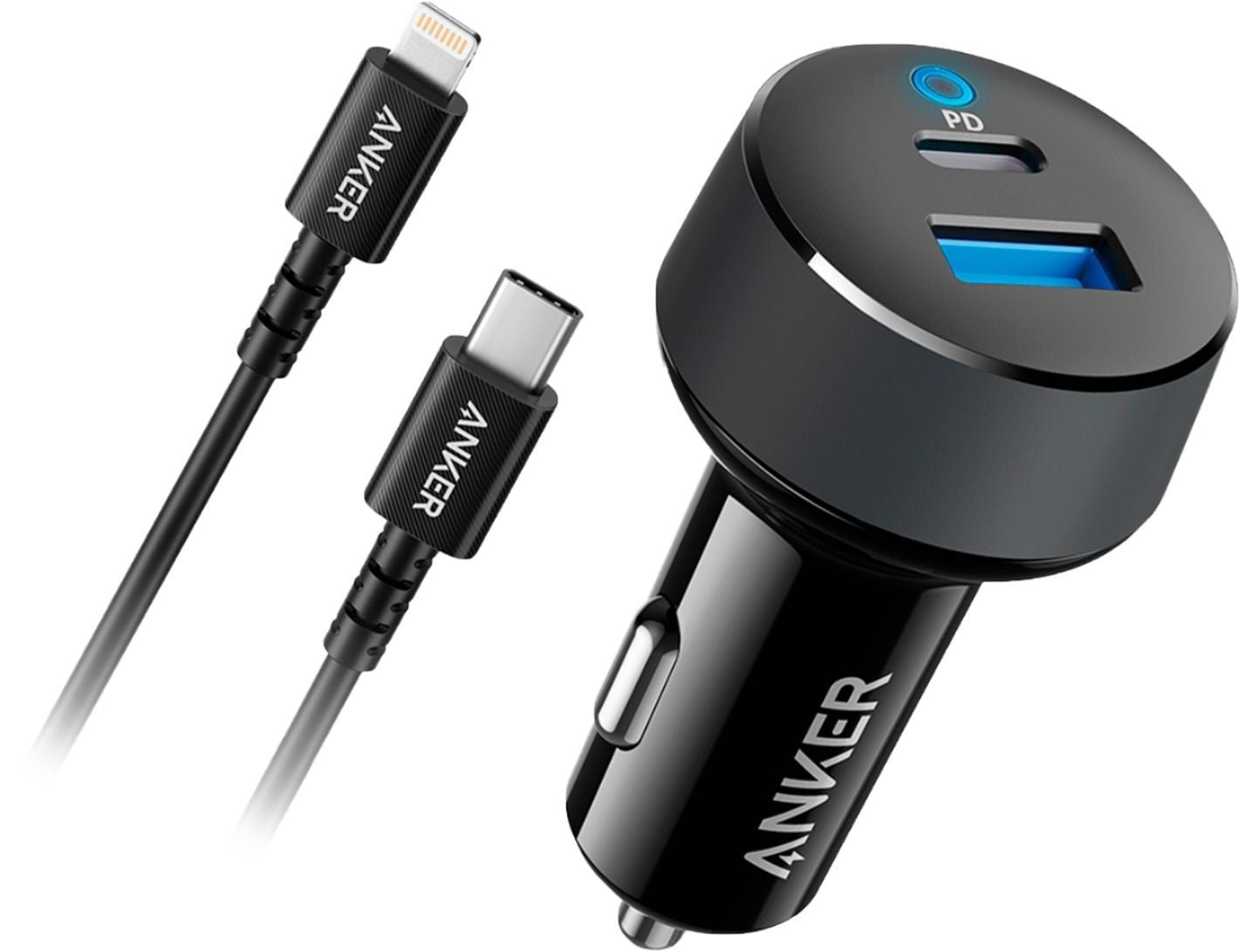 ANKER POWERDRIVE CLASSIC PD 2 WITH C TO LIGHTNING CABLE BLACK B2726H11