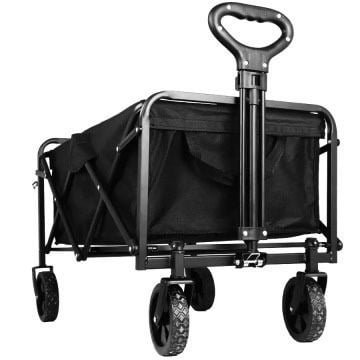 GREEN LION FOLDING WAGON CART TROLLY WITH 100 KG BLACK GNWGN100BK