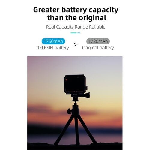 TELESIN GOPRO HERO 10/9 BATTERY GP-BTR-901 thumbnail 2