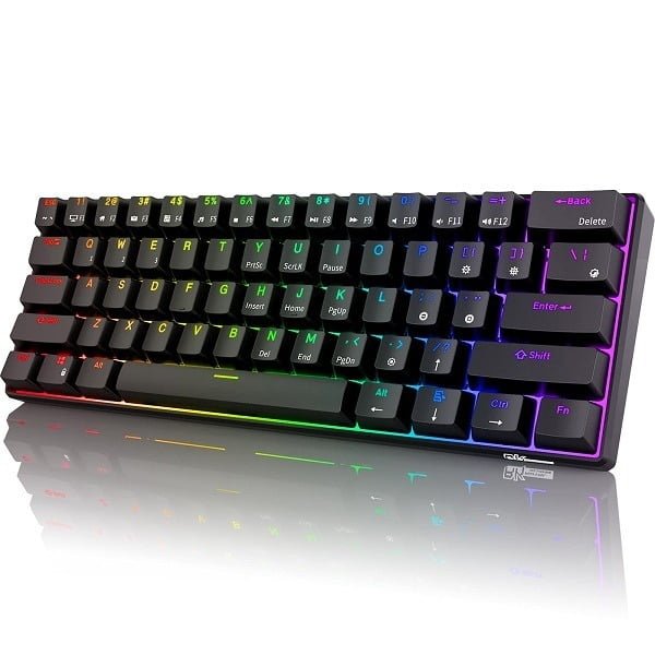 ROYAL KLUDGE GAMING KEYBOARD RGB TRI MODE HOT PLUG RED SWITCH BLACK RK61