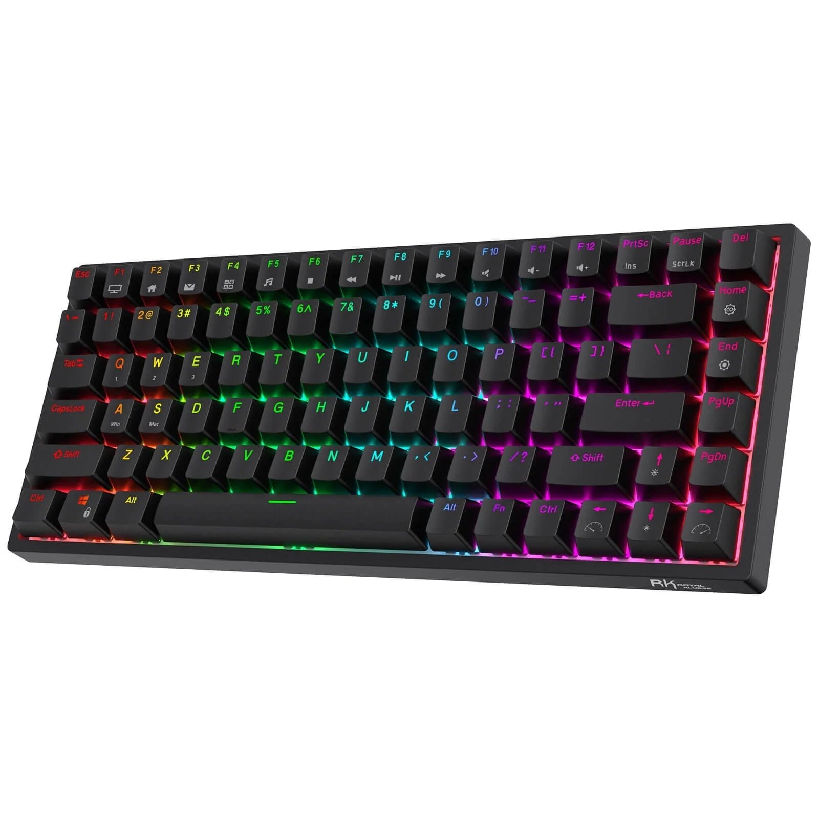 ROYAL KLUDGE GAMING KEYBOARD RGB TRI MODE HOT PLUG BROWN SWITCH BLACK RK84