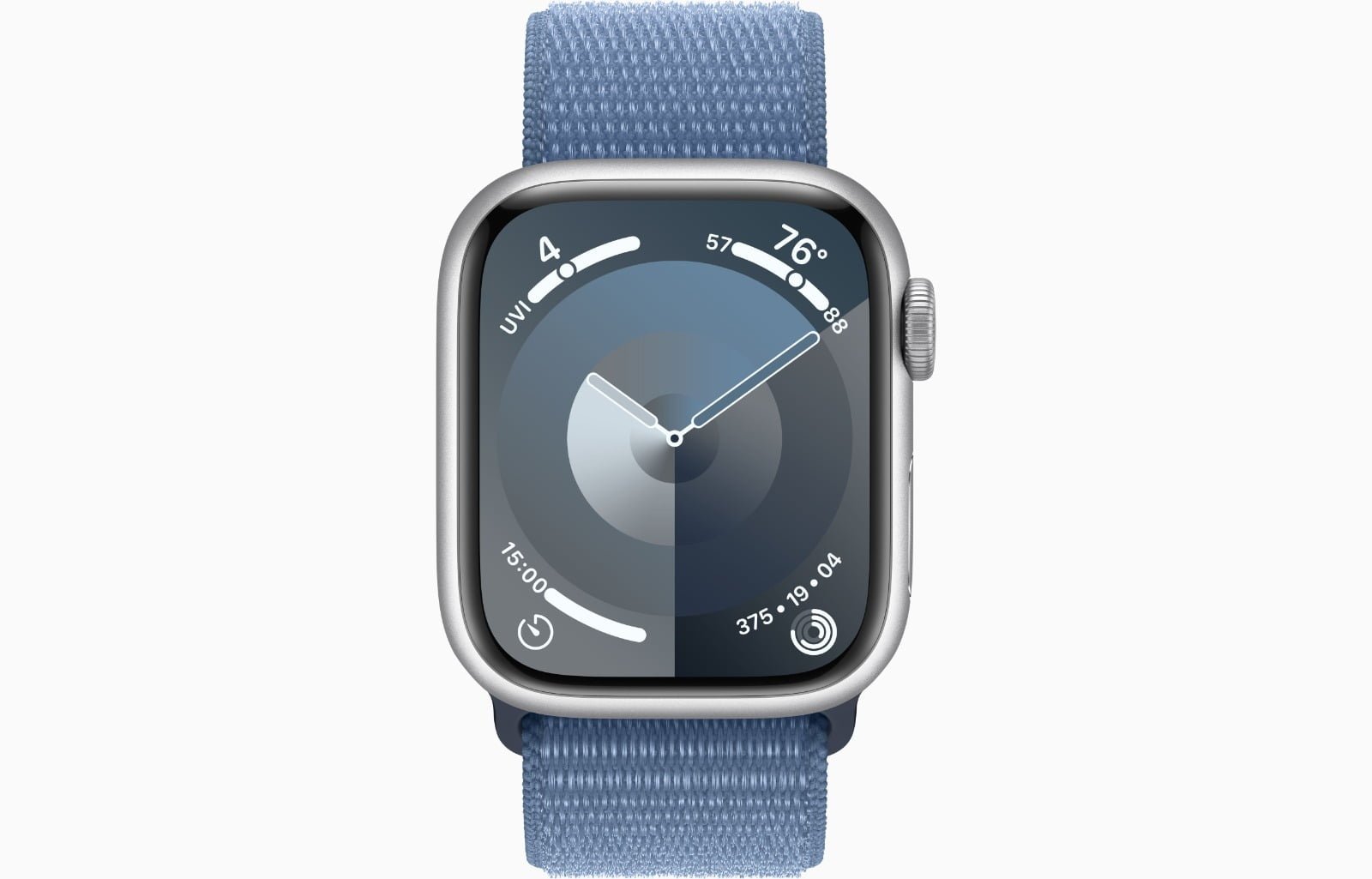 APPLE WATCH SERIES 9 41MM GPS SILVER ALUMINUM CASE WITH WINTER BLUE SPORT LOOP MR923 thumbnail 2