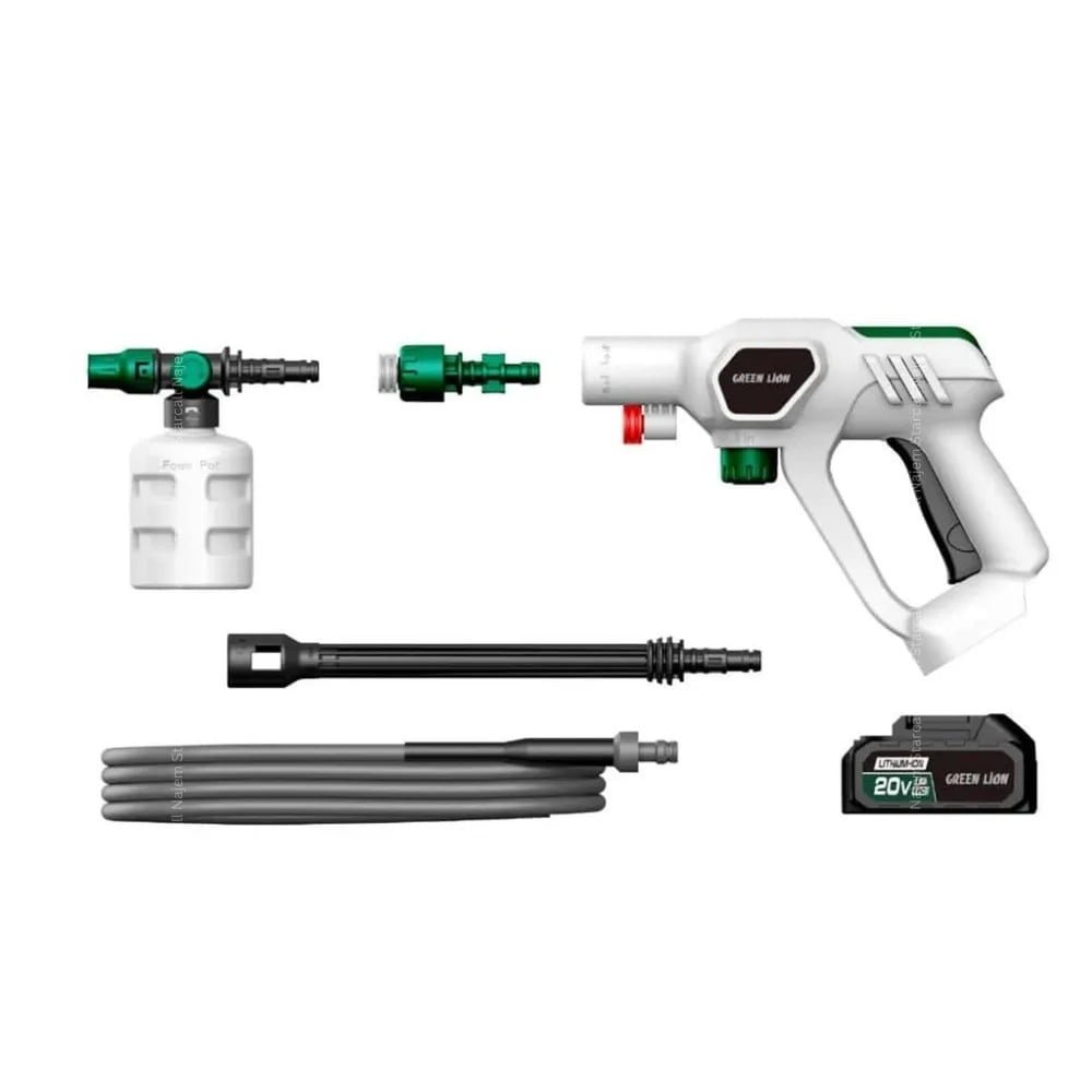 GREEN LION WIRELESS PRESSURE WASH GUN 2000MAH WHITE GNCLNGUNWH