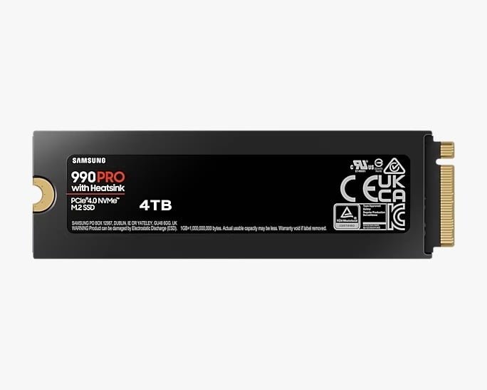 SAMSUNG 990 PRO 4TB M.2 NVME INTERNAL SSD WITH HEATSINK BLACK MZ-V9P4T0CW thumbnail 5