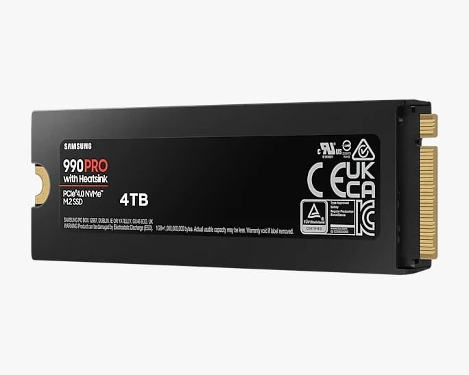 SAMSUNG 990 PRO 4TB M.2 NVME INTERNAL SSD WITH HEATSINK BLACK MZ-V9P4T0CW thumbnail 3