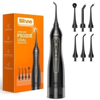 BITVAE WATER FLOSSER WITH 7 NOZZLES BLACK BV F5020E