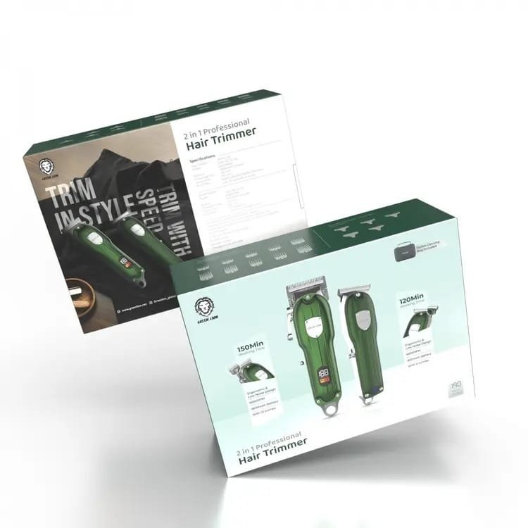 GREEN LION 2 IN 1 PROFESSIONAL HAIR TRIMMER DARK GREEN GN2IN1PROHTDGN thumbnail 2