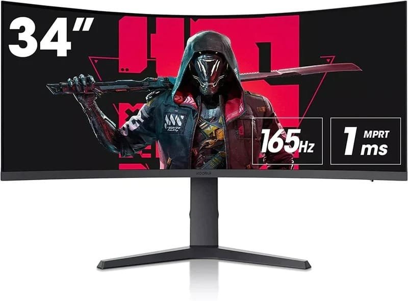 KOORUI 34-INCH WQHD 3840 X 1440 165HZ CURVED GAMING MONITOR 34E6UC
