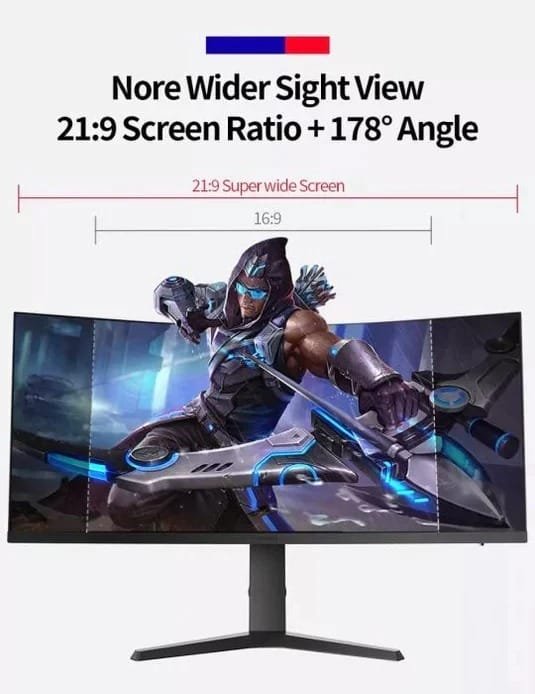 KOORUI 34-INCH WQHD 3840 X 1440 165HZ CURVED GAMING MONITOR 34E6UC thumbnail 3