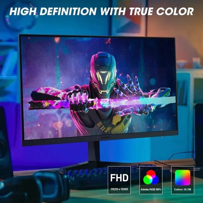 KOORUI 24 INCH IPS FULL HD 1920 X 1080 165HZ GAMING MONITOR 24E thumbnail 2