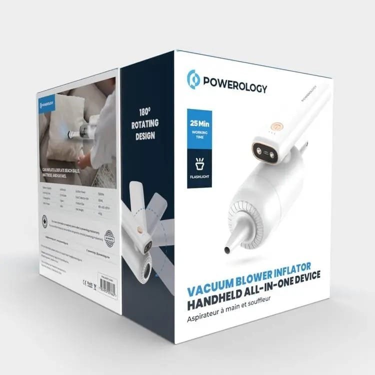 POWEROLOGY VACCUM BLOWER INFLATOR HANDHELD ALL IN ONE DECIVE WHITE PW4NIFCVWH thumbnail 5